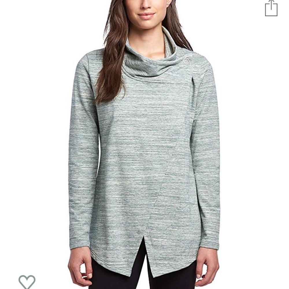 Danskin French terry  bliss wrap top in pine grove